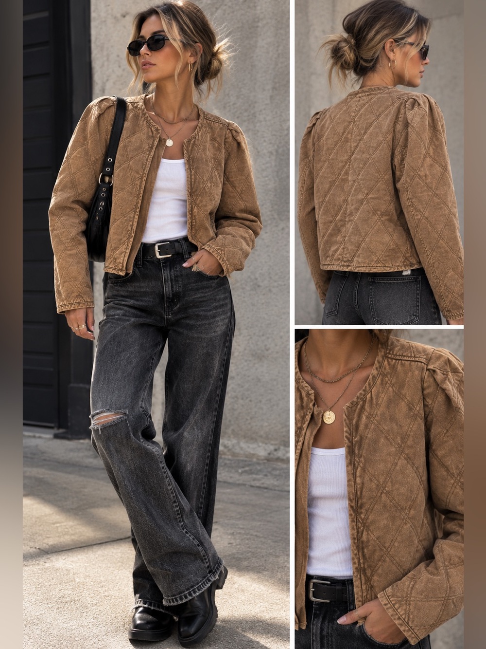 Eesome Quilted rusty orange Brown Women's Jacket
